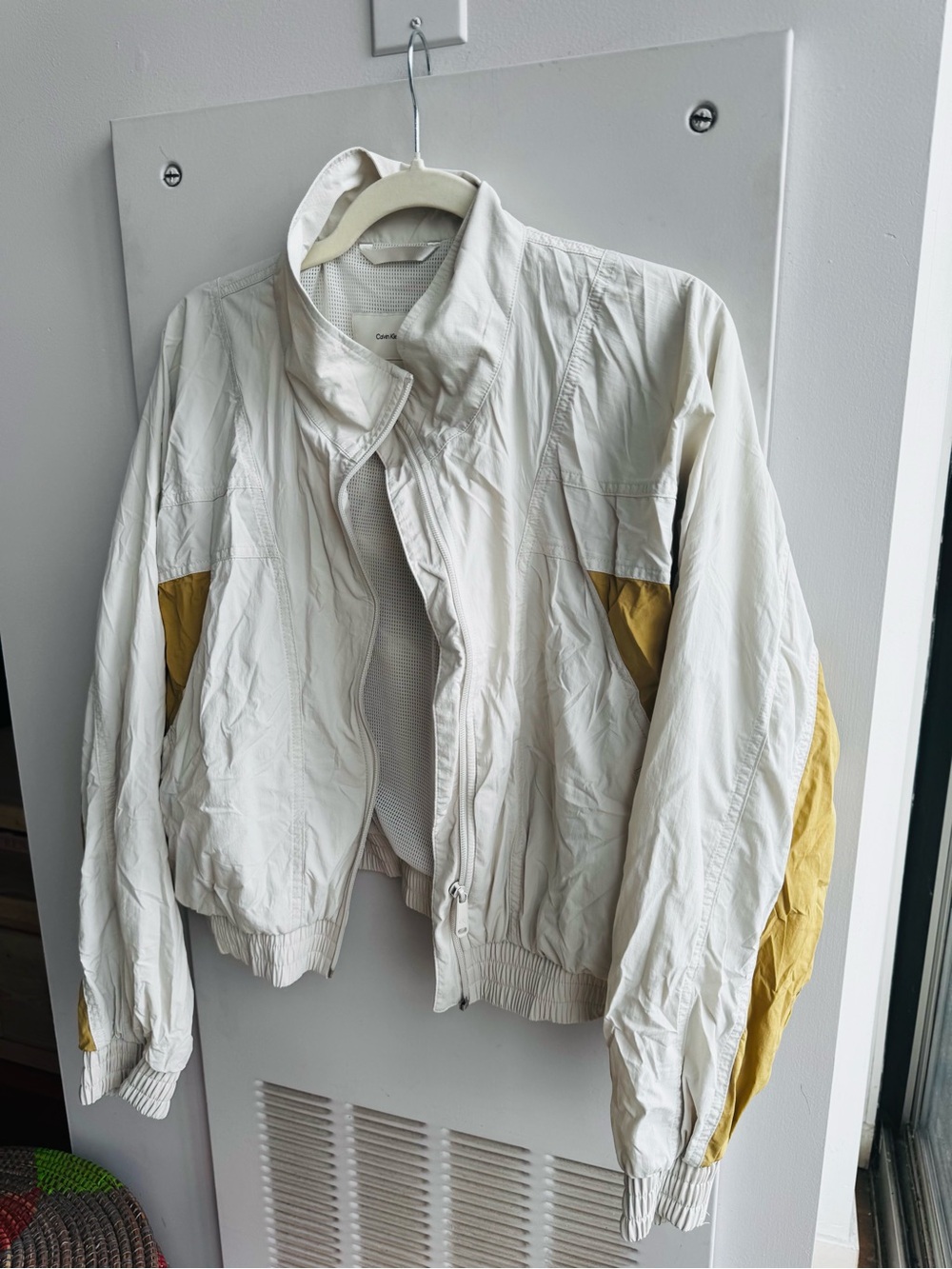 Calvin‎ Klein Colorblock Dolman Sleeve Cropped Bomber Jacket L - Picture 5 of 9